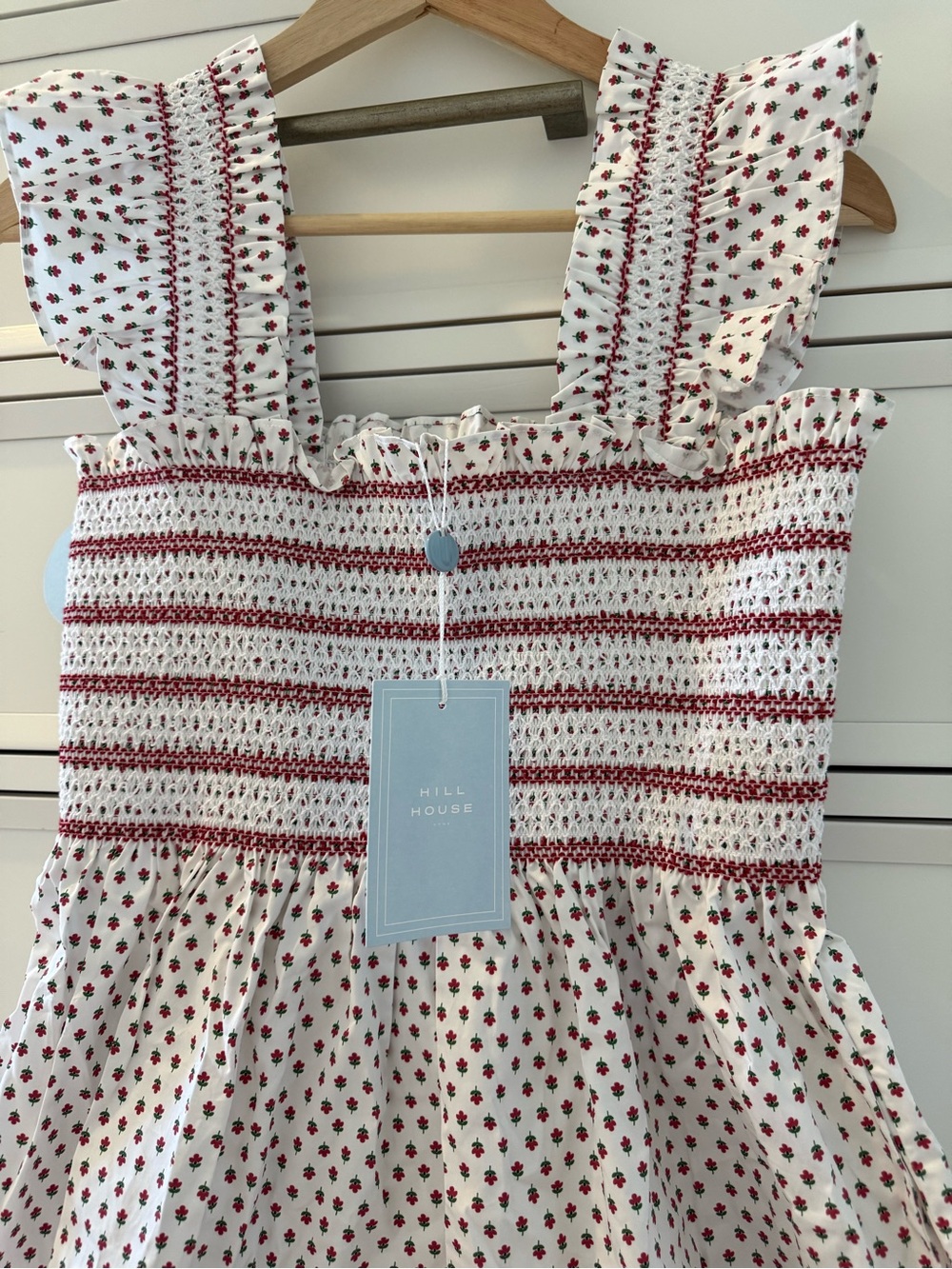 Hill House Home The Ellie Nap Dress - White Poppy Half Drop size M - Picture 5 of 6